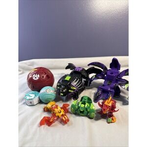 Bakugan Toy Lot of 8 - Darkus Pharol, Fused Nillious x Eenoch Deka Jumbo, Cores